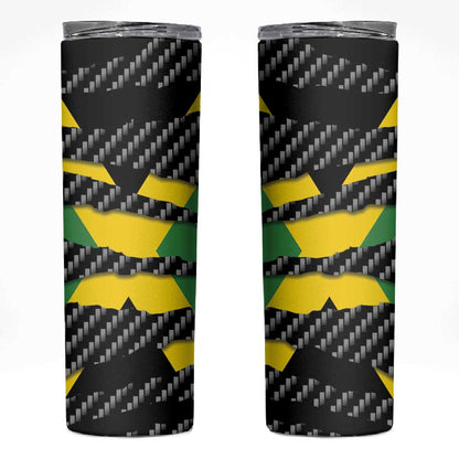 Black Jamaicans Jamaica Beast Skinny Tumbler Ripped Flag Graphic - African Pride