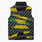 Black Jamaicans Jamaica Beast Sleeveless Puffer Jacket Ripped Flag Graphic