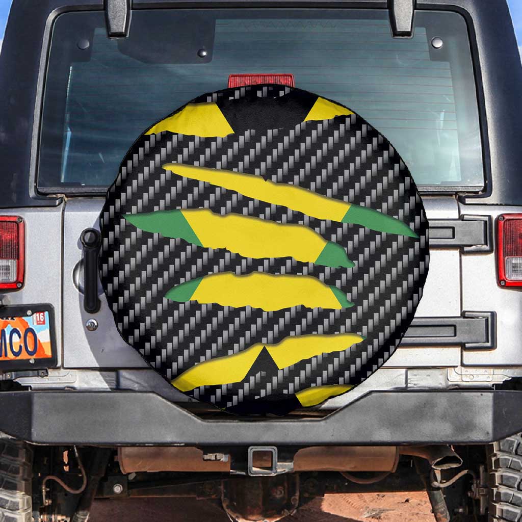 Black Jamaicans Jamaica Beast Spare Tire Cover Ripped Flag Graphic - African Pride