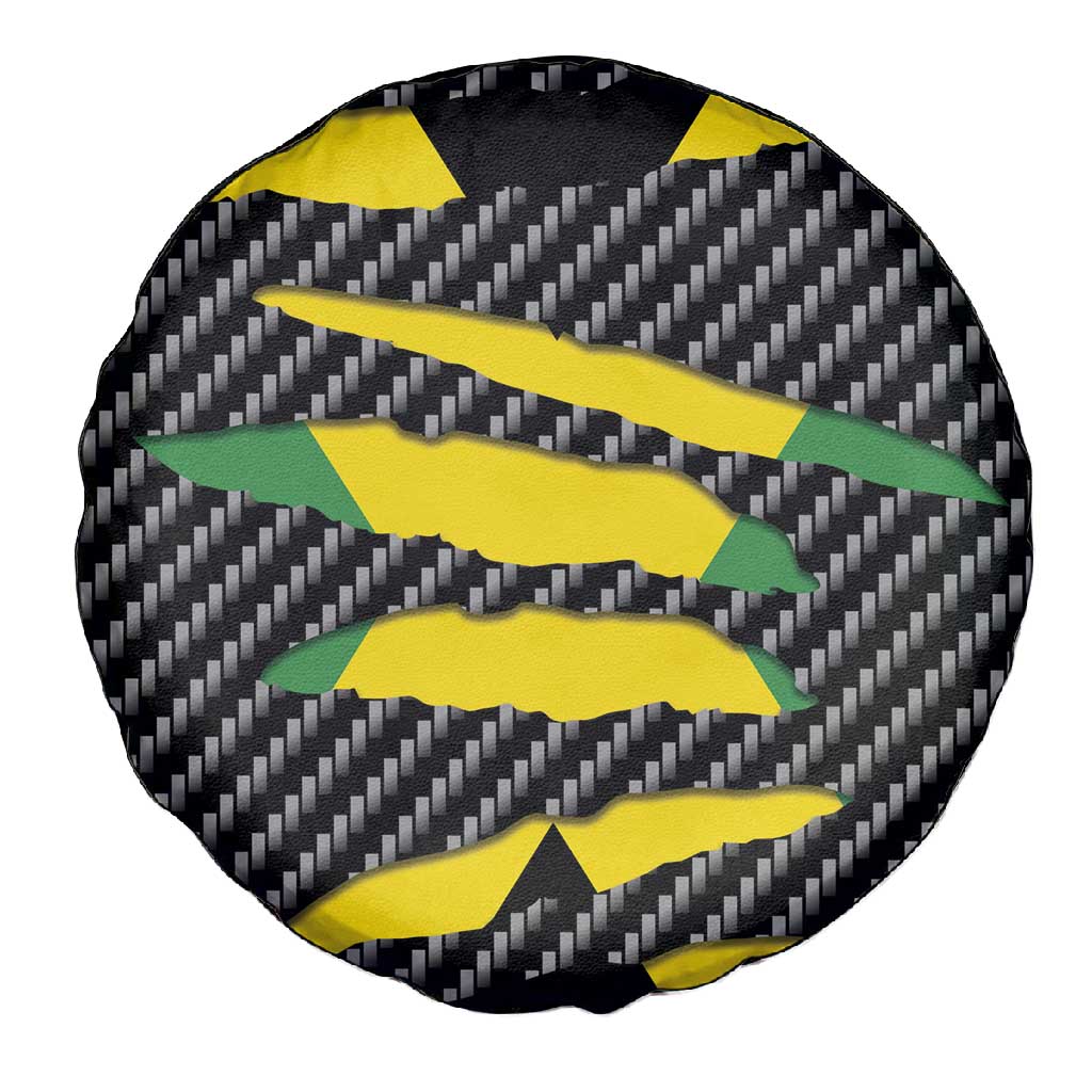 Black Jamaicans Jamaica Beast Spare Tire Cover Ripped Flag Graphic - African Pride