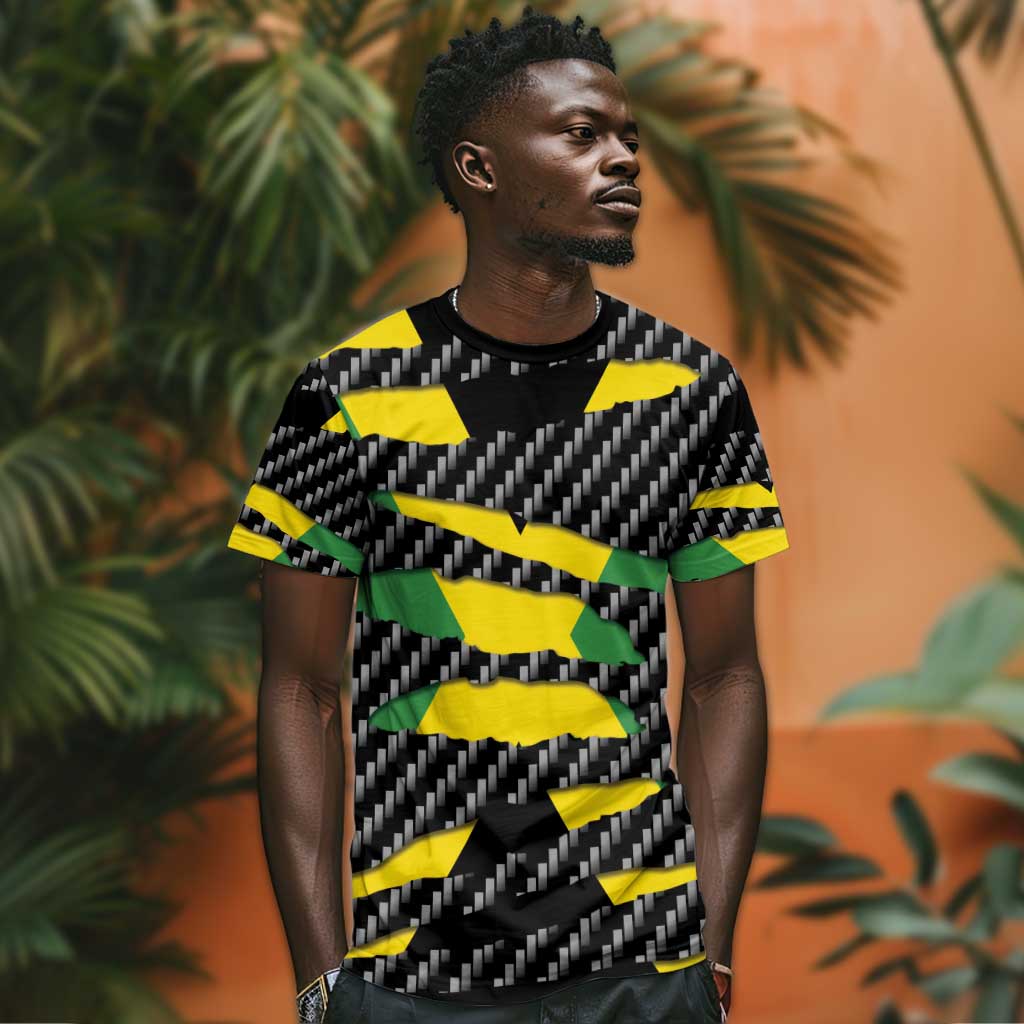 Black Jamaicans Jamaica Beast T shirt Ripped Flag Graphic - African Pride