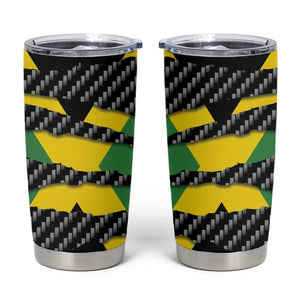 Black Jamaicans Jamaica Beast Tumbler Cup Ripped Flag Graphic - African Pride