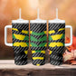 Black Jamaicans Jamaica Beast Tumbler With Handle Ripped Flag Graphic - African Pride