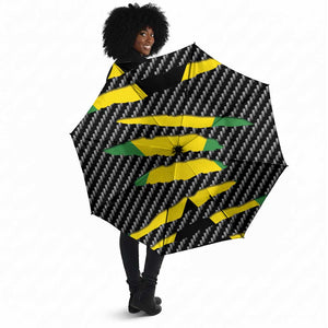 Black Jamaicans Jamaica Beast Umbrella Ripped Flag Graphic