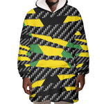 Black Jamaicans Jamaica Beast Wearable Blanket Hoodie Ripped Flag Graphic - African Pride