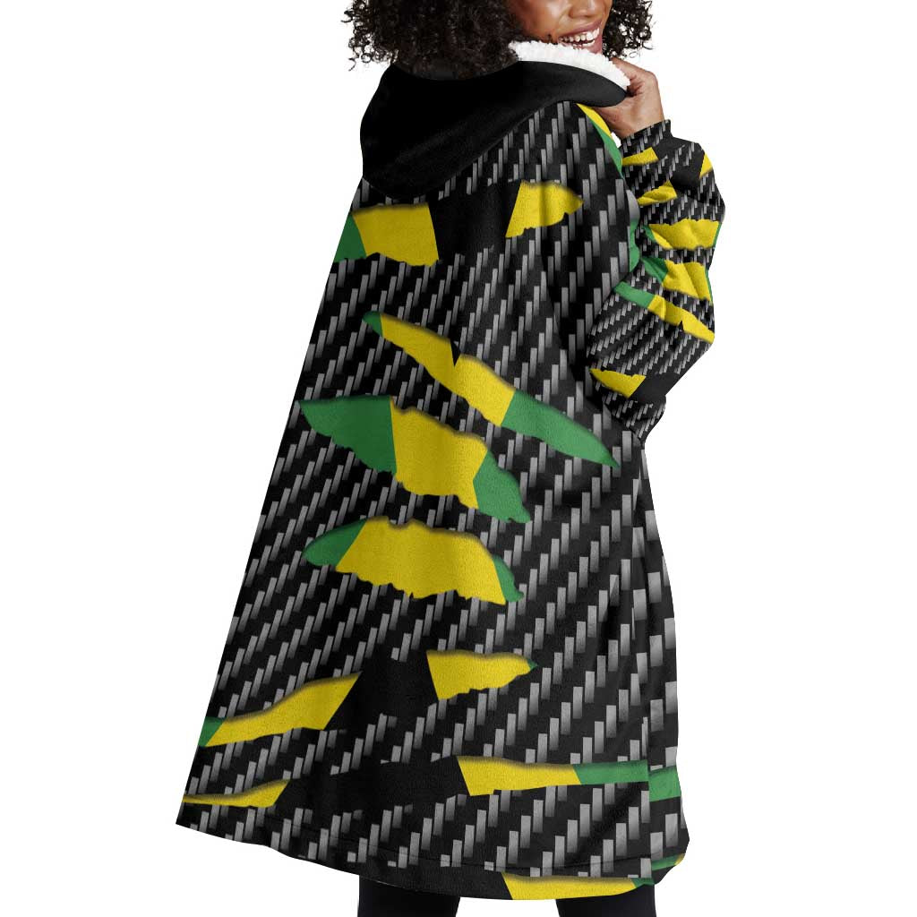 Black Jamaicans Jamaica Beast Wearable Blanket Hoodie Ripped Flag Graphic - African Pride