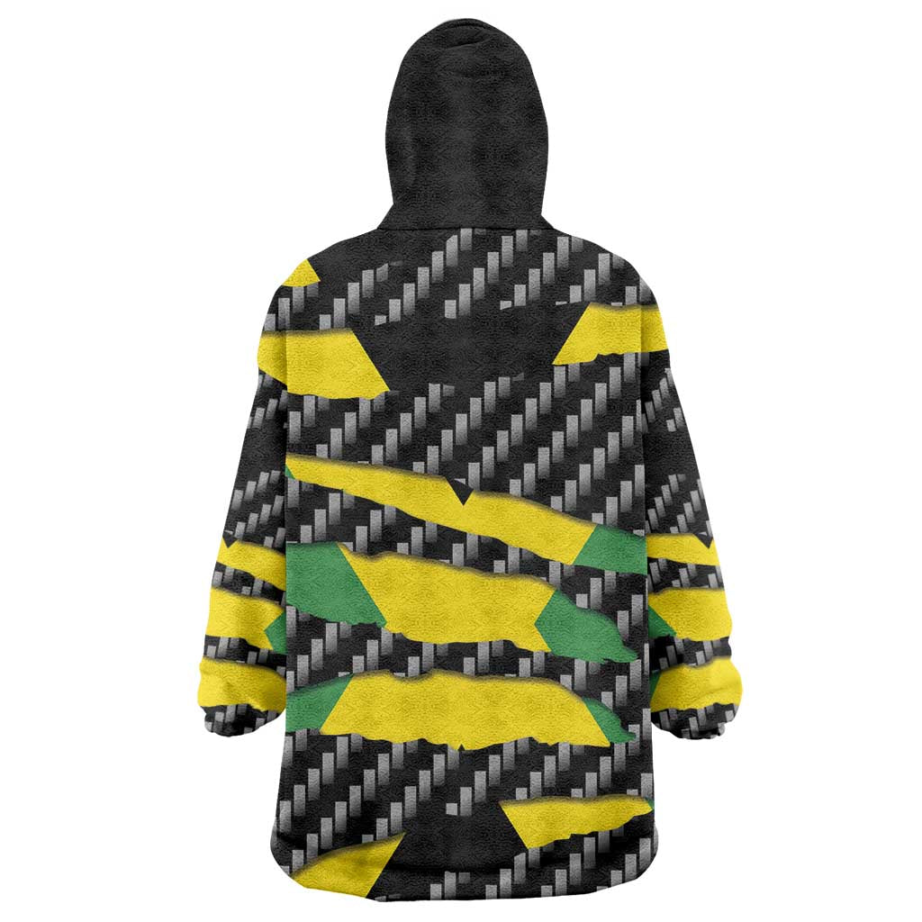 Black Jamaicans Jamaica Beast Wearable Blanket Hoodie Ripped Flag Graphic - African Pride