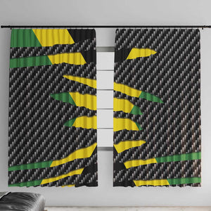 Black Jamaicans Jamaica Beast Window Curtain Ripped Flag Graphic - African Pride