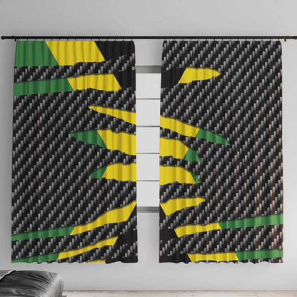 Black Jamaicans Jamaica Beast Window Curtain Ripped Flag Graphic - African Pride