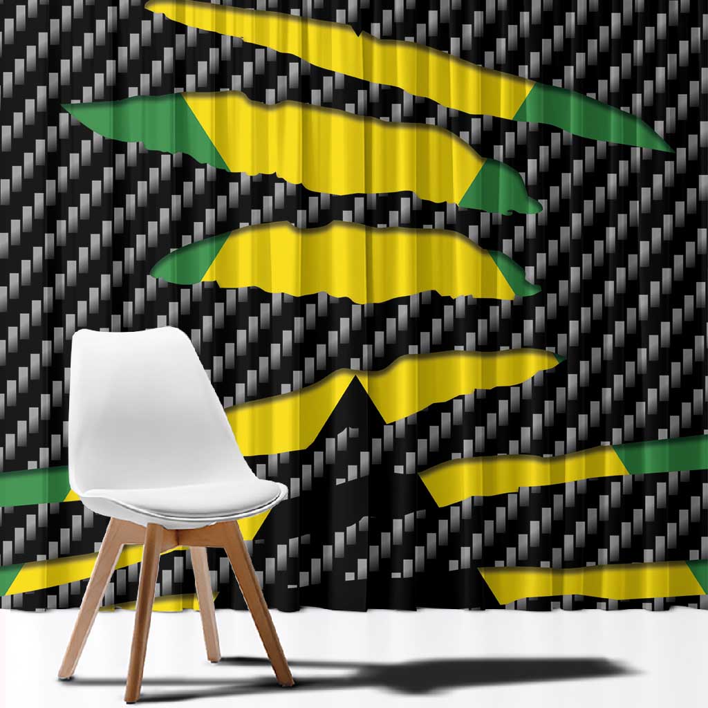 Black Jamaicans Jamaica Beast Window Curtain Ripped Flag Graphic - African Pride
