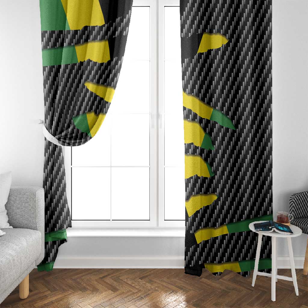 Black Jamaicans Jamaica Beast Window Curtain Ripped Flag Graphic - African Pride