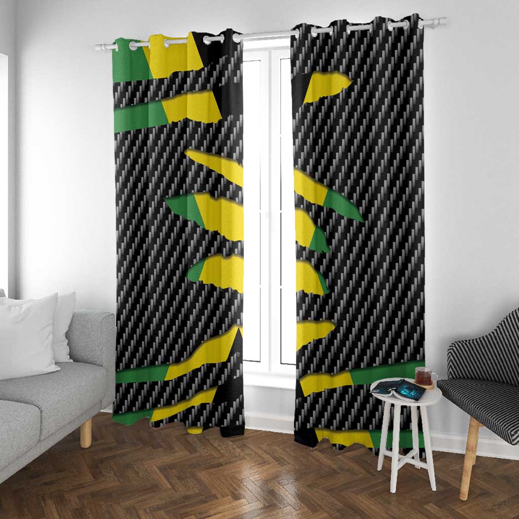 Black Jamaicans Jamaica Beast Window Curtain Ripped Flag Graphic - African Pride