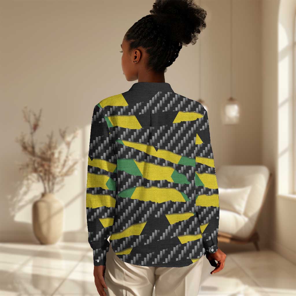 Black Jamaicans Jamaica Beast Women Casual Shirt Ripped Flag Graphic - African Pride