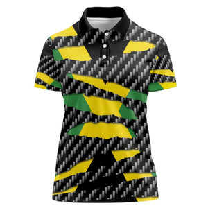 Black Jamaicans Jamaica Beast Women Polo Shirt Ripped Flag Graphic - African Pride