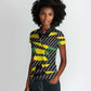 Black Jamaicans Jamaica Beast Women Polo Shirt Ripped Flag Graphic LT19
