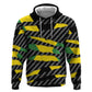 Black Jamaicans Jamaica Beast Zip Hoodie Ripped Flag Graphic - African Pride