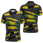 Black Jamaicans Jamaica Beast Zipper Polo Shirt Ripped Flag Graphic