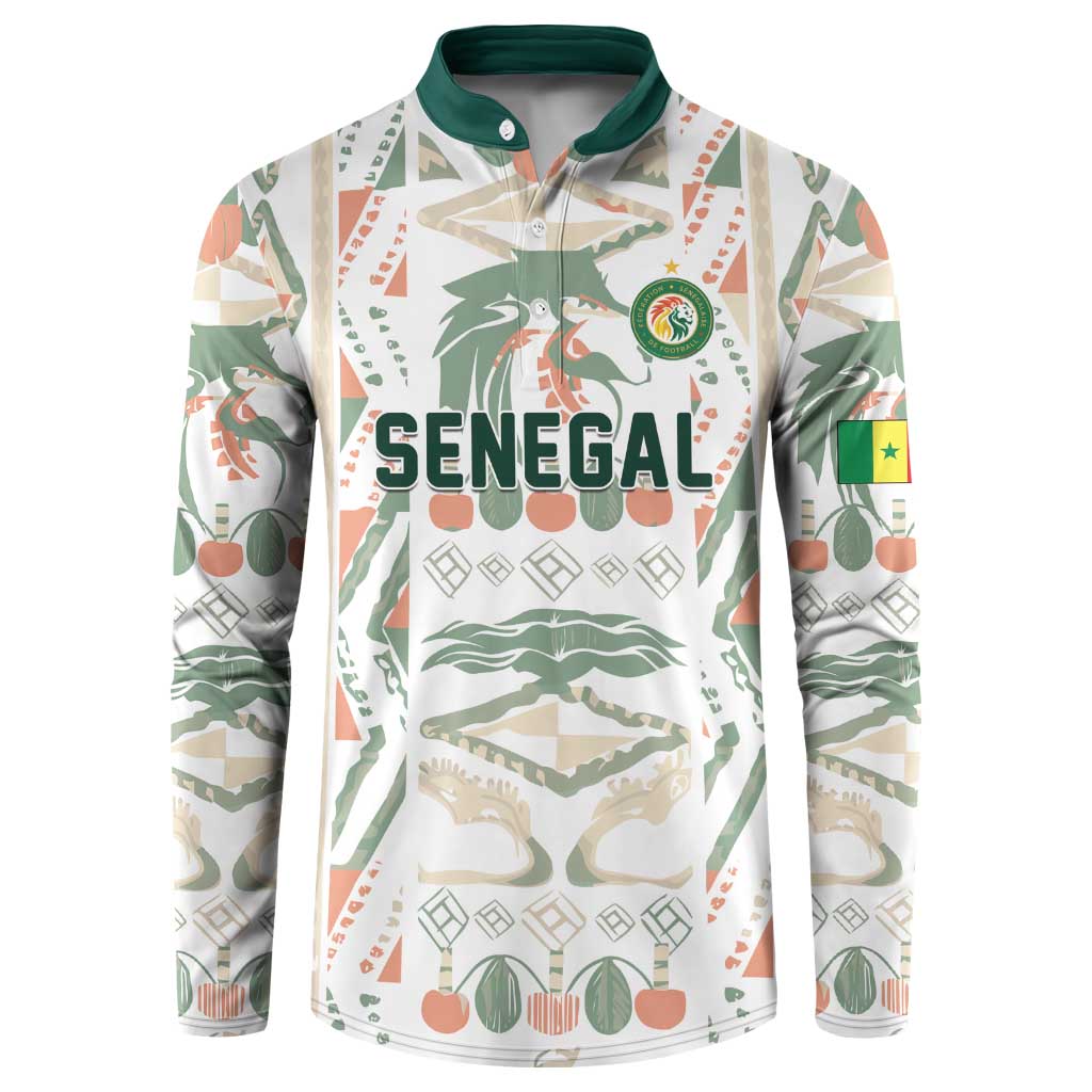 Custom World Football 2026 Senegal Button Sweatshirt Lions of Teranga Spirit