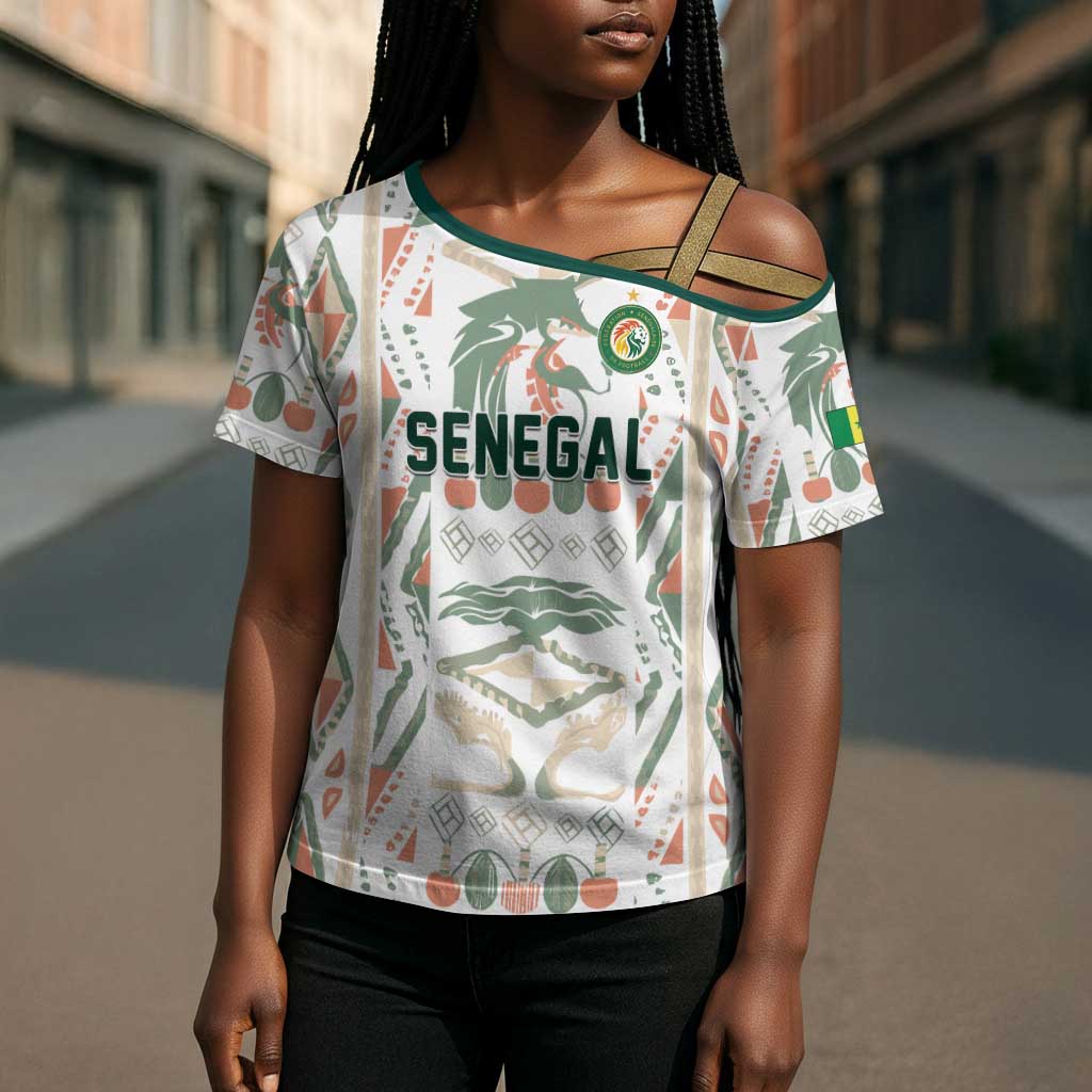 Custom World Football 2026 Senegal Cross Shoulder Shirt Lions of Teranga Spirit