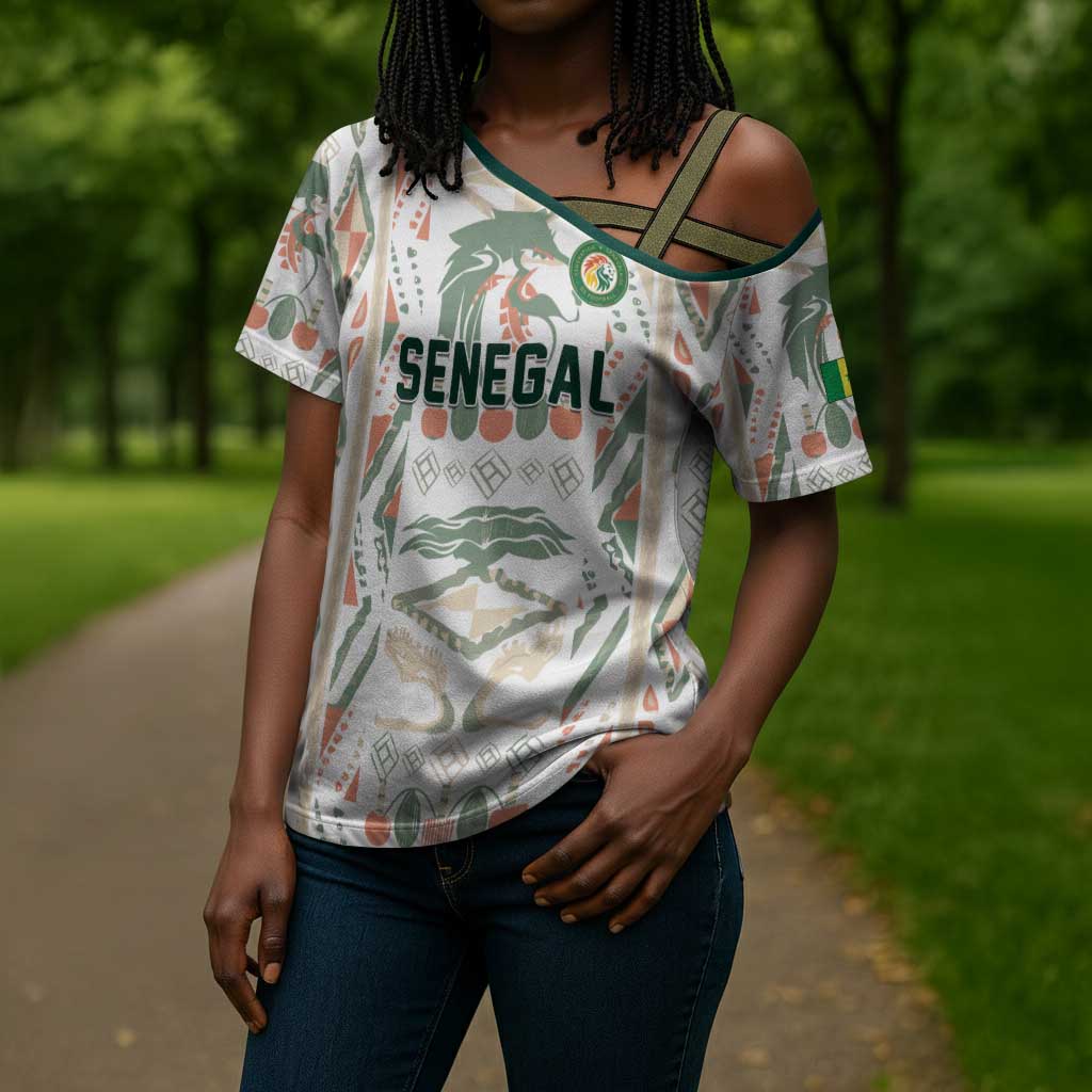 Custom World Football 2026 Senegal Cross Shoulder Shirt Lions of Teranga Spirit