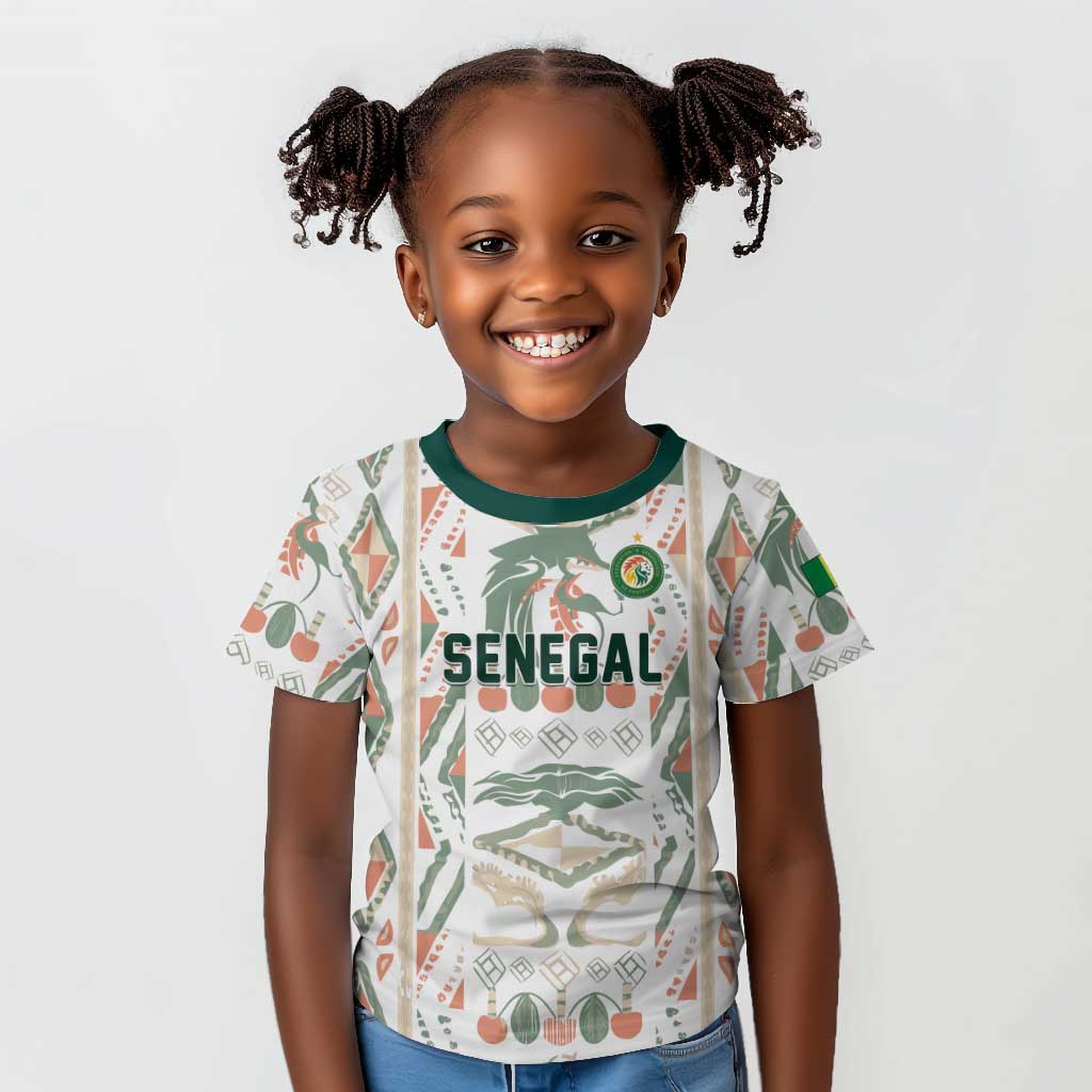 Custom World Football 2026 Senegal Kid T shirt Lions of Teranga Spirit
