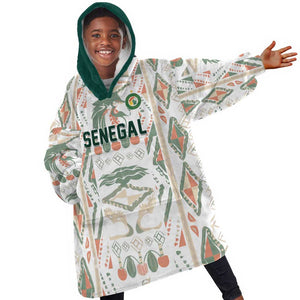 Custom World Football 2026 Senegal Kid Wearable Blanket Hoodie Lions of Teranga Spirit