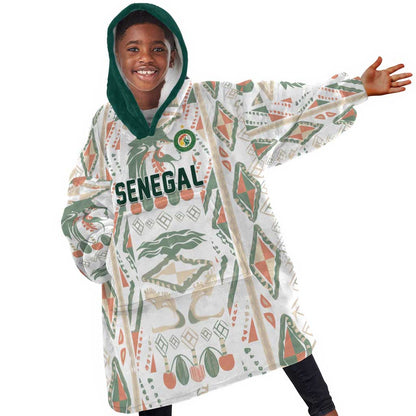 Custom World Football 2026 Senegal Kid Wearable Blanket Hoodie Lions of Teranga Spirit