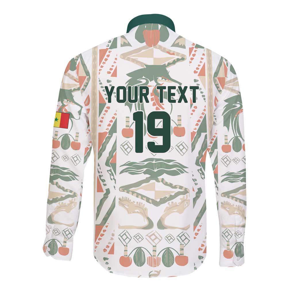 Custom World Football 2026 Senegal Long Sleeve Button Shirt Lions of Teranga Spirit