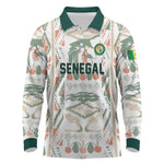 Custom World Football 2026 Senegal Long Sleeve Polo Shirt Lions of Teranga Spirit