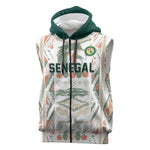 Custom World Football 2026 Senegal Sleeveless Zip Hoodie Lions of Teranga Spirit