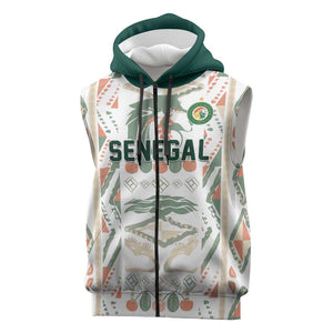 Custom World Football 2026 Senegal Sleeveless Zip Hoodie Lions of Teranga Spirit