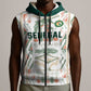 Custom World Football 2026 Senegal Sleeveless Zip Hoodie Lions of Teranga Spirit