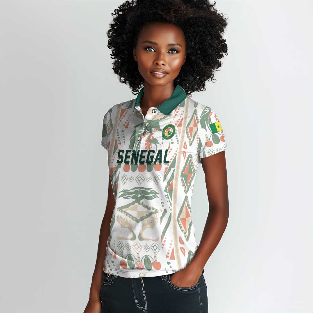 Custom World Football 2026 Senegal Women Polo Shirt Lions of Teranga Spirit