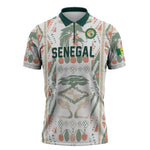 Custom World Football 2026 Senegal Zipper Polo Shirt Lions of Teranga Spirit