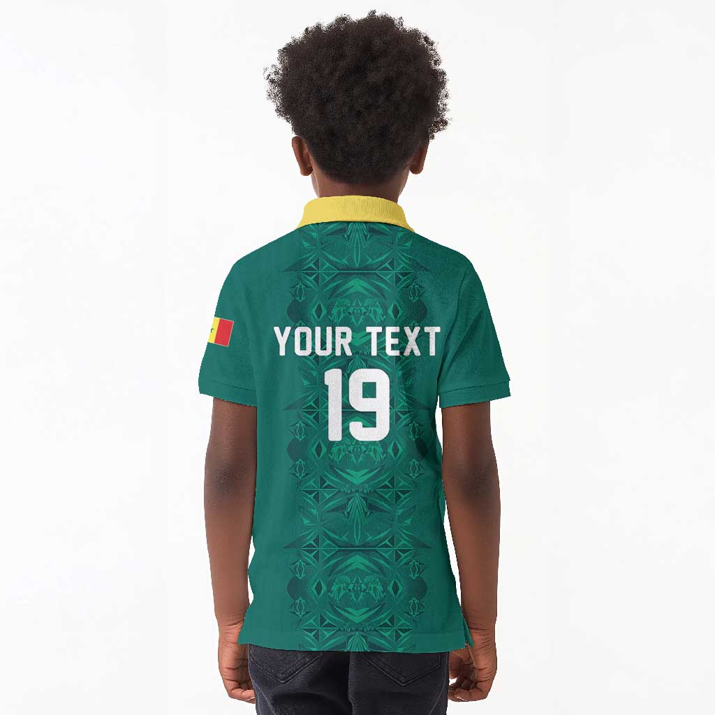 Custom World Football 2026 Senegal Kid Polo Shirt Pride of the African Lions
