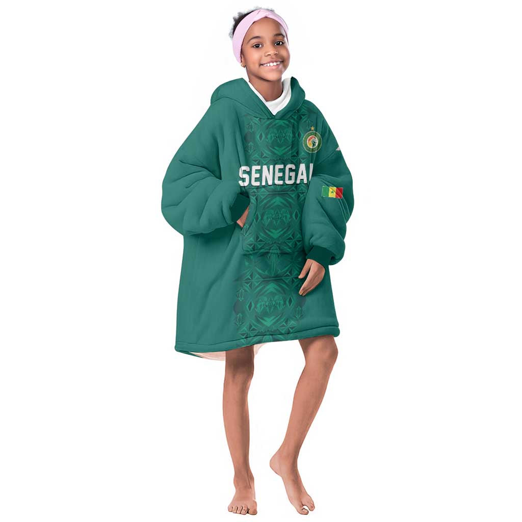 Custom World Football 2026 Senegal Kid Wearable Blanket Hoodie Pride of the African Lions