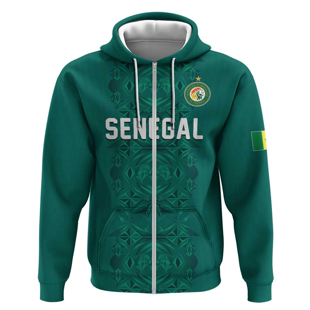 Custom World Football 2026 Senegal Zip Hoodie Pride of the African Lions