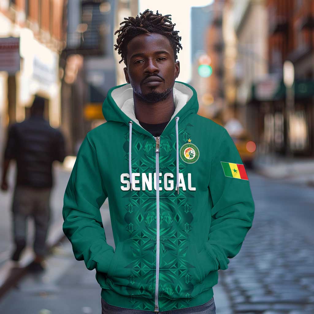 Custom World Football 2026 Senegal Zip Hoodie Pride of the African Lions