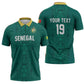 Custom World Football 2026 Senegal Zipper Polo Shirt Pride of the African Lions