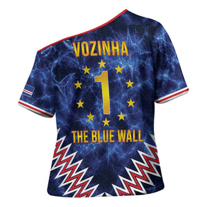 Cabo Verde Goalkeeper Vozinha Cross Shoulder Shirt The Blue Wall Legend Glory