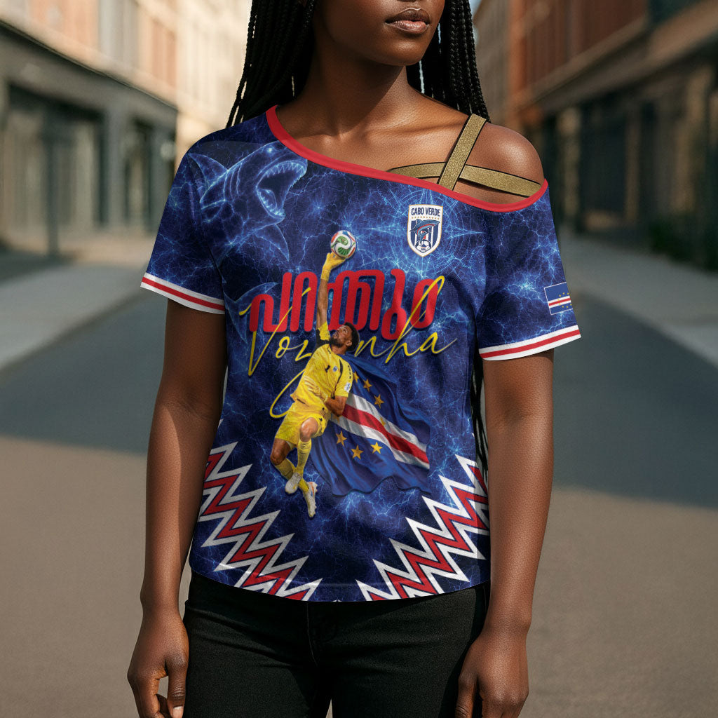 Cabo Verde Goalkeeper Vozinha Cross Shoulder Shirt The Blue Wall Legend Glory