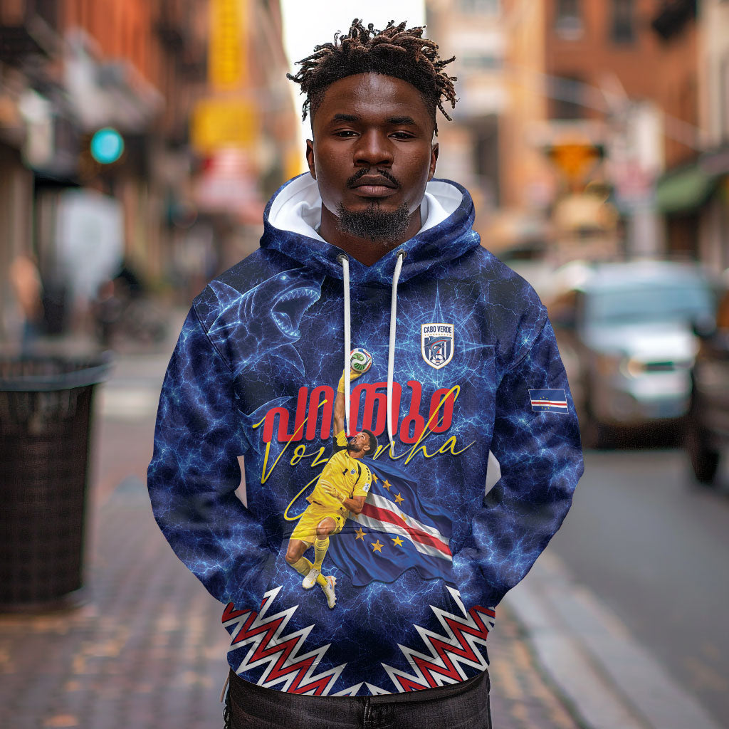 Cabo Verde Goalkeeper Vozinha Hoodie The Blue Wall Legend Glory