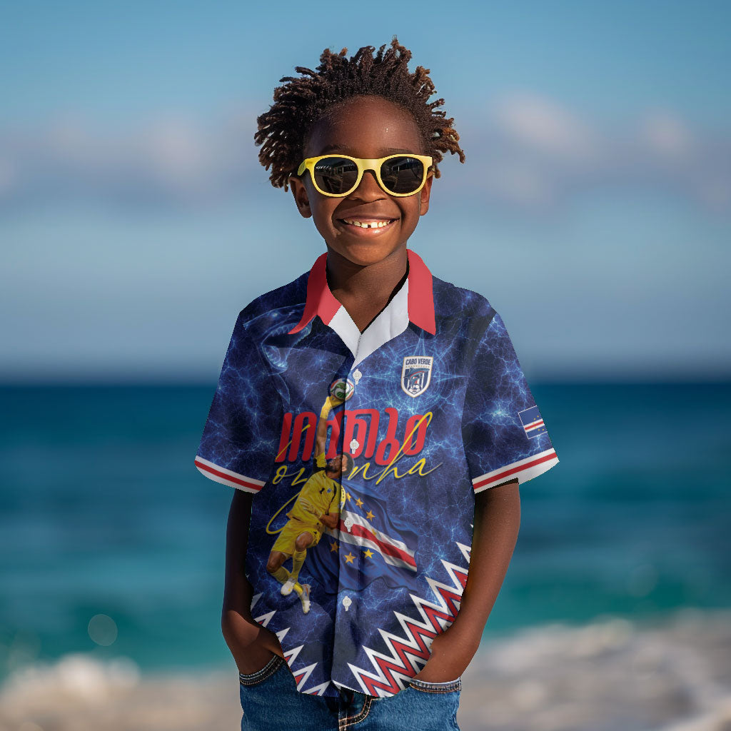 Cabo Verde Goalkeeper Vozinha Kid Hawaiian Shirt The Blue Wall Legend Glory
