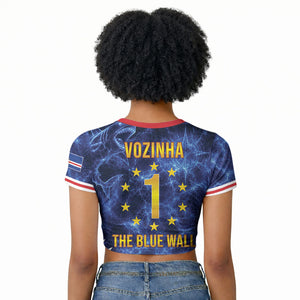 Cabo Verde Goalkeeper Vozinha Raglan Cropped T shirt The Blue Wall Legend Glory