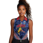 Cabo Verde Goalkeeper Vozinha Women Sleeveless Polo Shirt The Blue Wall Legend Glory
