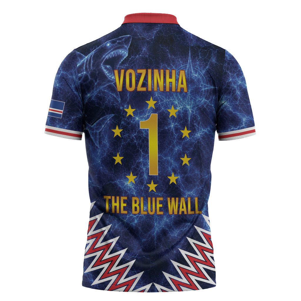 Cabo Verde Goalkeeper Vozinha Zipper Polo Shirt The Blue Wall Legend Glory