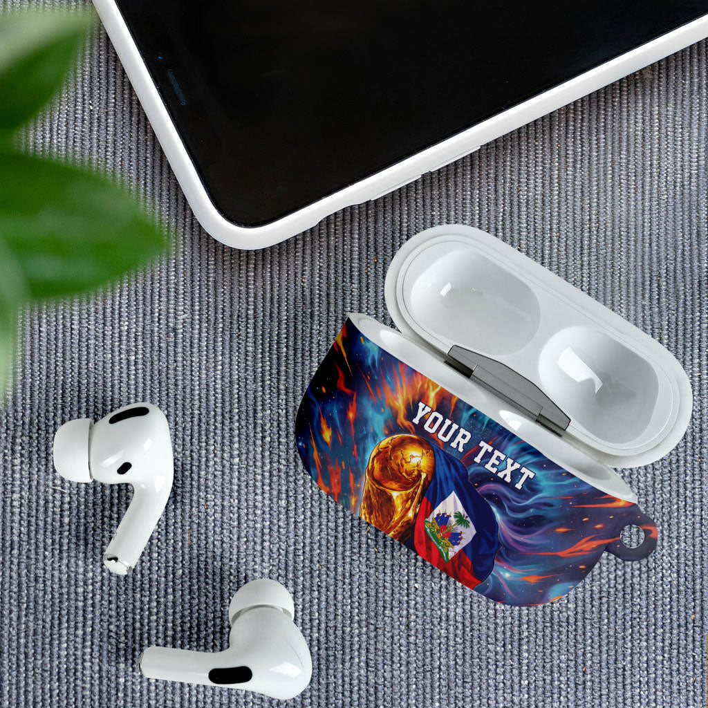 Personalized World Football 2026 Afro Haiti AirPods Case Les Grenadiers Trophy Flag Art
