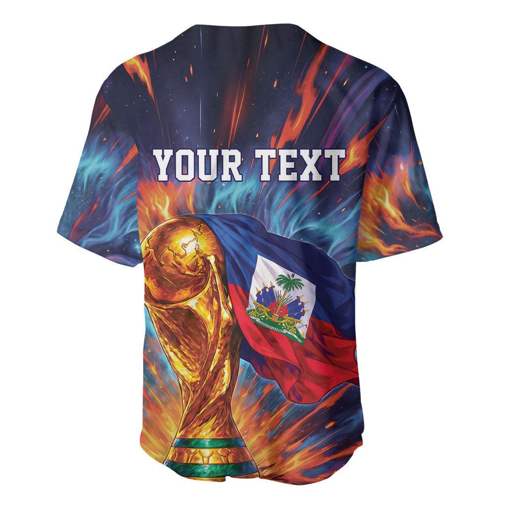 Personalized World Football 2026 Afro Haiti Baseball Jersey Les Grenadiers Trophy Flag Art