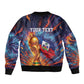 Personalized World Football 2026 Afro Haiti Bomber Jacket Les Grenadiers Trophy Flag Art