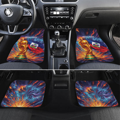 Personalized World Football 2026 Afro Haiti Car Mats Les Grenadiers Trophy Flag Art